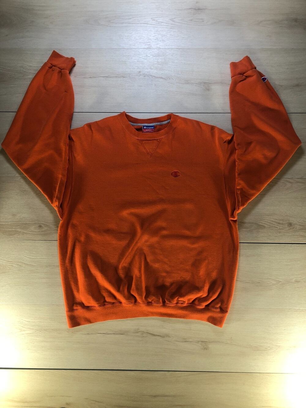 Vintage Champion V-Stitch Crewneck Sweatshirt - Burnt Orange / Men's XL [0035]
